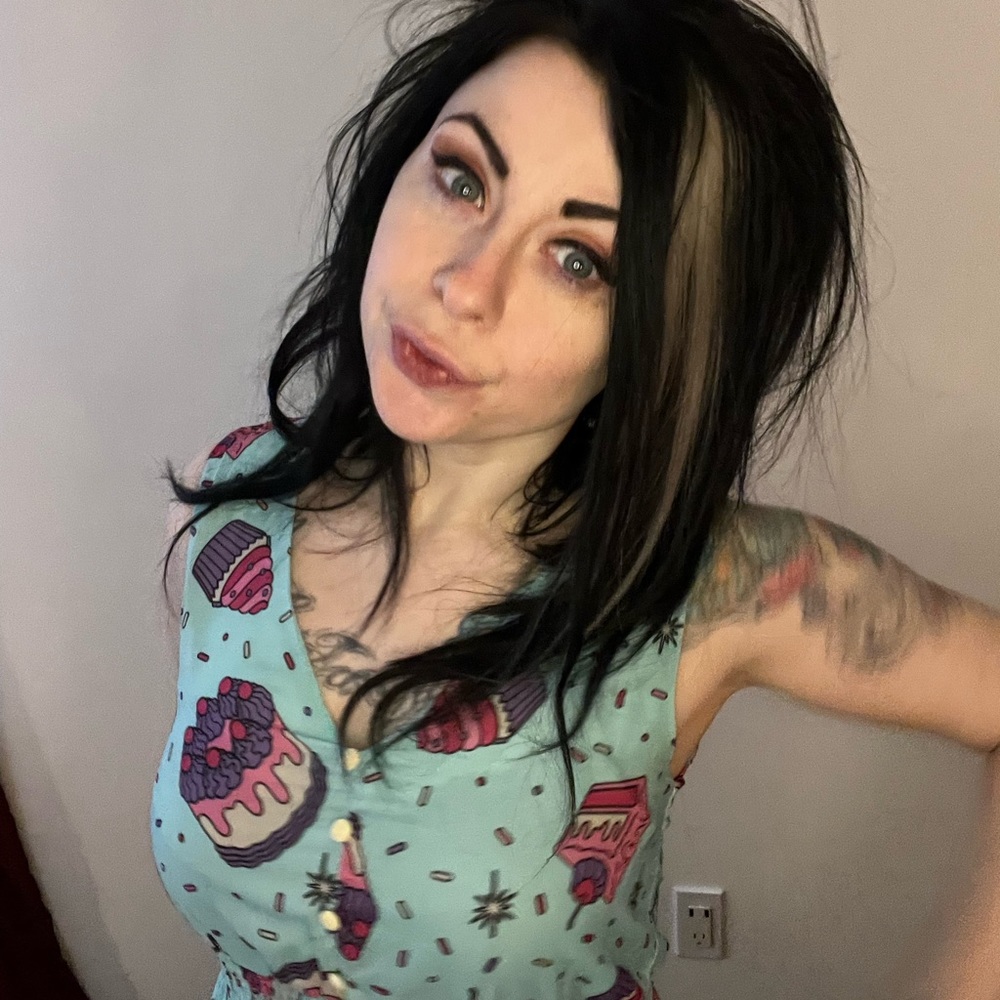 Sourpuss Mint Cupcake Print Mini Dress